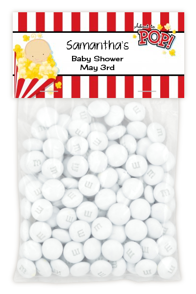  About To Pop &reg; - Custom Baby Shower Treat Bag Topper Caucasian