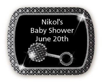 Baby Bling - Personalized Baby Shower Rounded Corner Stickers