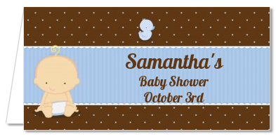 Baby Boy Caucasian - Personalized Baby Shower Place Cards