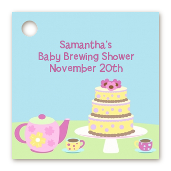 Baby Brewing Tea Party - Personalized Baby Shower Card Stock Favor Tags