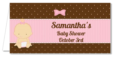 Baby Girl Caucasian - Personalized Baby Shower Place Cards