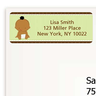 Baby Neutral African American - Baby Shower Return Address Labels