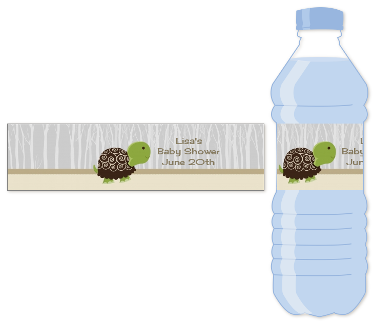 Baby Turtle Neutral Water Bottle Label
