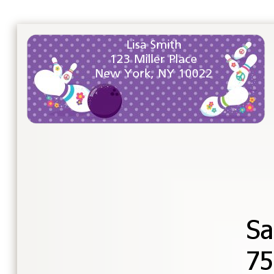 Bowling Party - Birthday Party Return Address Labels