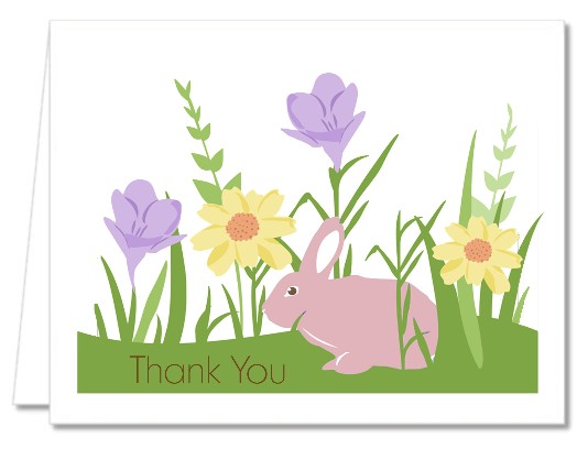  Bunny - Baby Shower Thank You Cards Brown Bunny