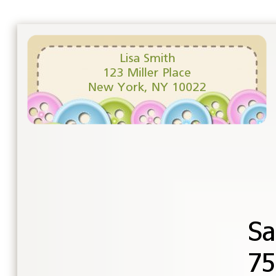 Cute As a Button - Baby Shower Return Address Labels