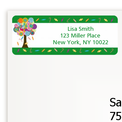 Candy Tree - Birthday Party Return Address Labels