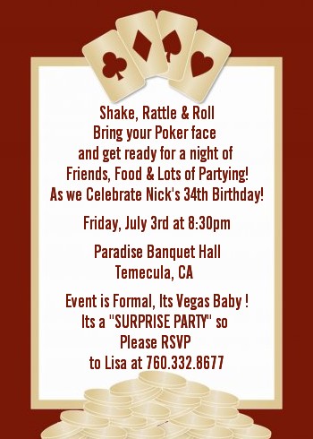 Casino Party Invitations