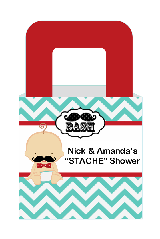  Little Man Mustache - Personalized Baby Shower Favor Boxes Caucasian