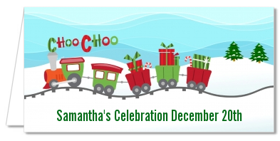 Choo Choo Train Christmas Wonderland - Personalized Baby Shower Place Cards