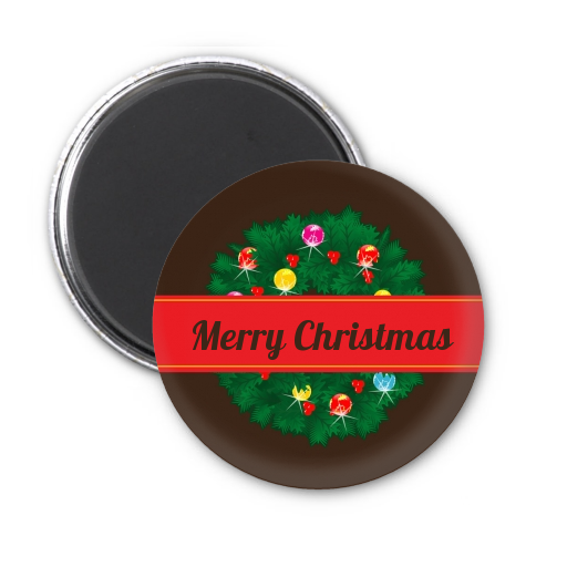 christmas wreath and bells personalized christmas magnet christmas wreath and bells personalized christmas magnet