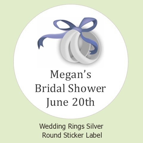 Wedding Rings Silver Bridal and Wedding Round Sticker labels Wedding Rings 