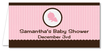 Crawling Baby Girl - Personalized Baby Shower Place Cards