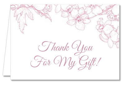 Elegant Flowers - Bridal Shower Thank You Cards