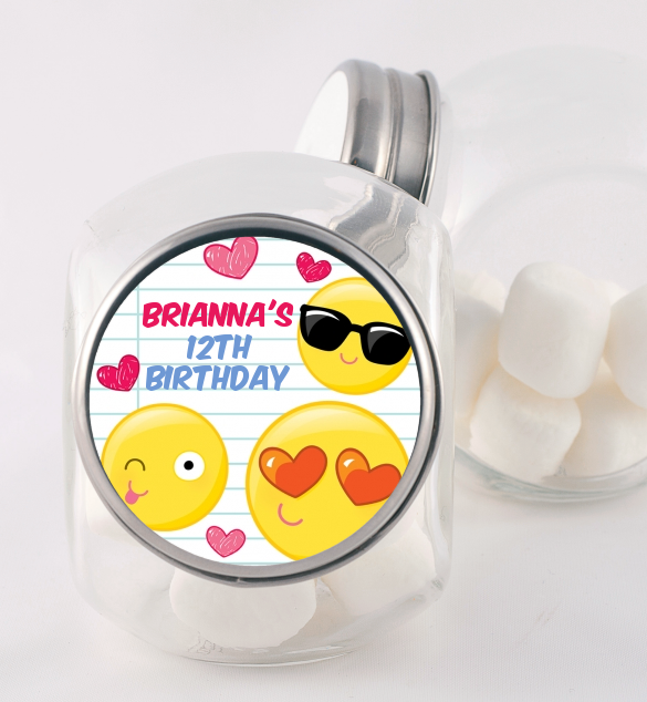 Emoji Fun Birthday Party Candy Jars Candles & Favors