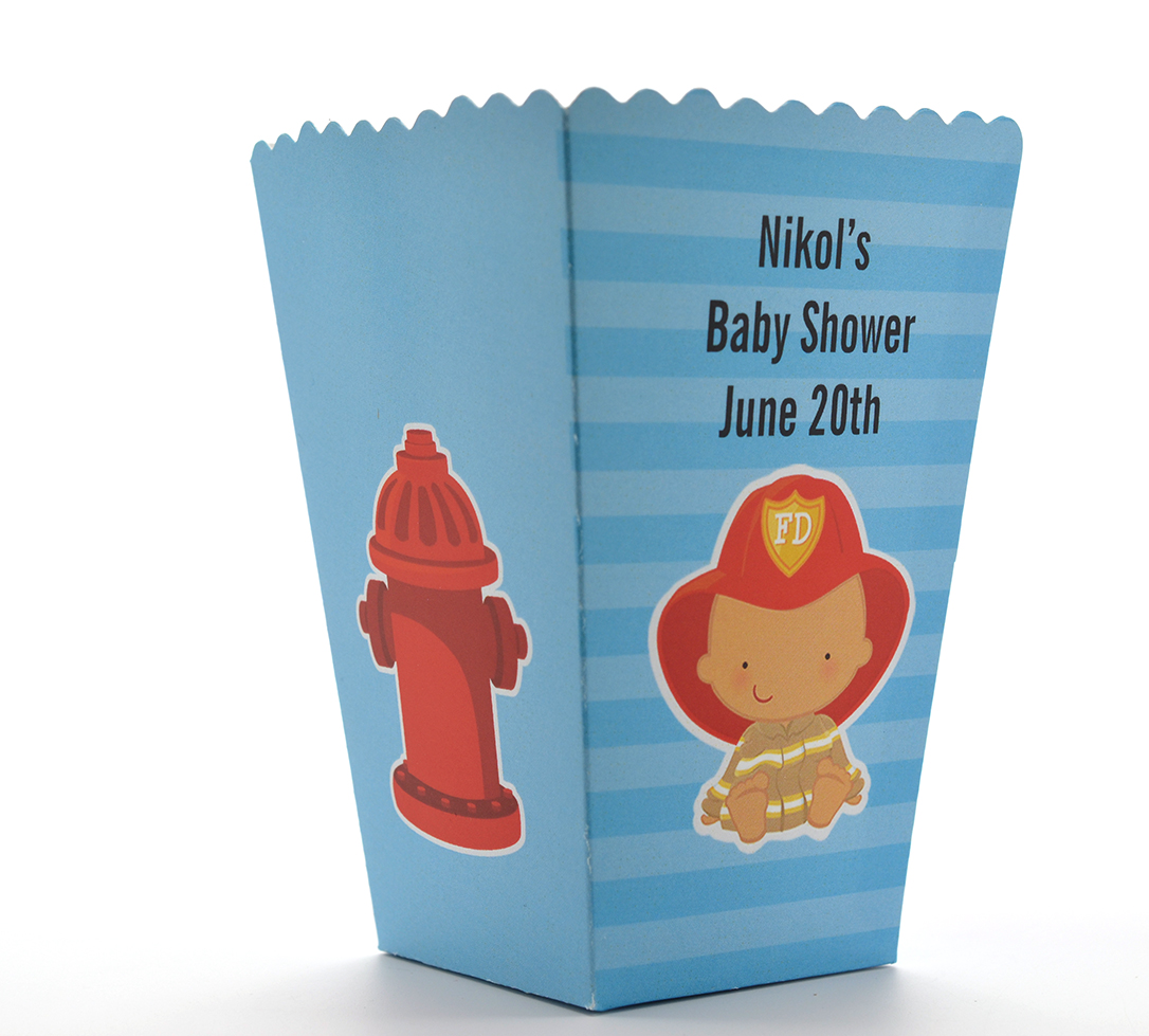  Future Firefighter - Personalized Baby Shower Popcorn Boxes Caucasian