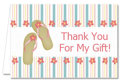 Flip Flops - Birthday Party Thank You Cards