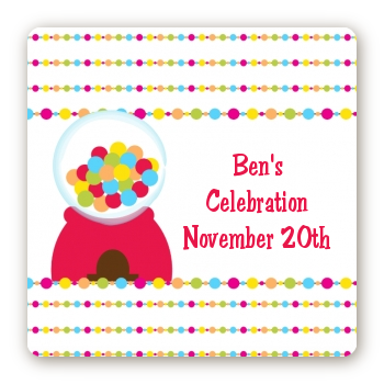 Gumball - Square Personalized Birthday Party Sticker Labels