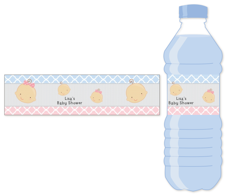 Gender Reveal Water Bottle Label Baby Shower Water Bottle Stickers