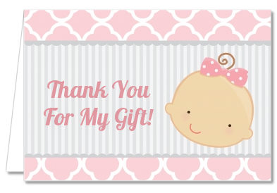Gender Reveal - Girl - Baby Shower Thank You Cards