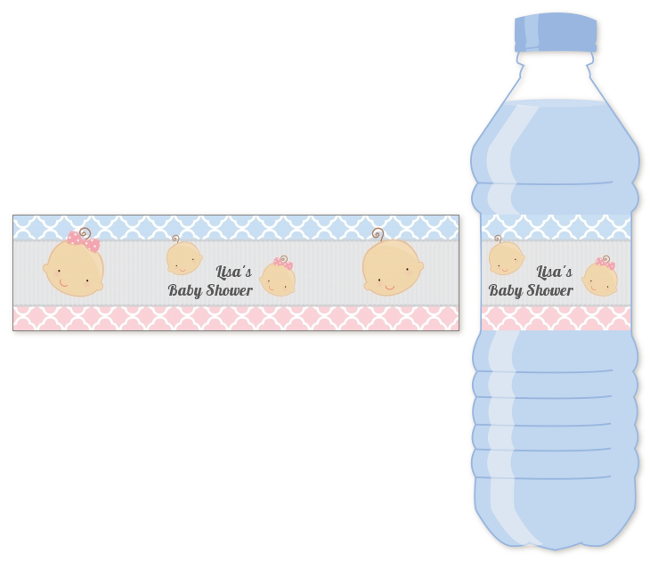 Gender Reveal Water Bottle Label Baby Shower Water Bottle Stickers