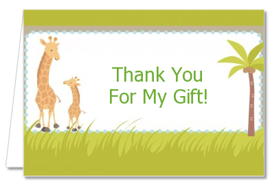 Twin Giraffes - Baby Shower Thank You Cards