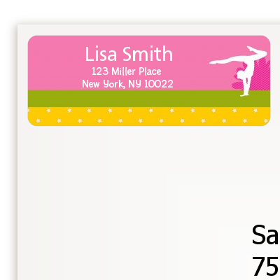 Gymnastics - Birthday Party Return Address Labels