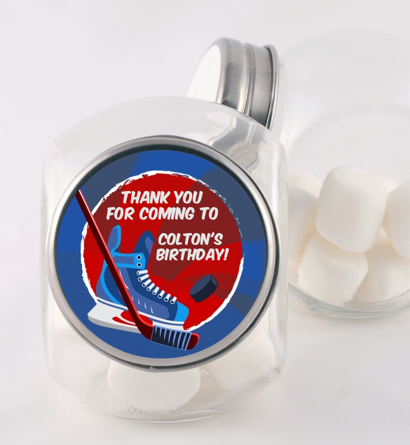 Hockey Birthday Party Candy Jars Candles & Favors