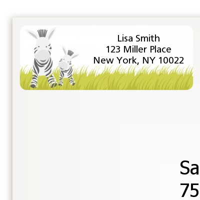 Zebra - Baby Shower Return Address Labels