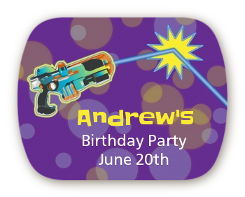 Laser Tag - Personalized Birthday Party Rounded Corner Stickers