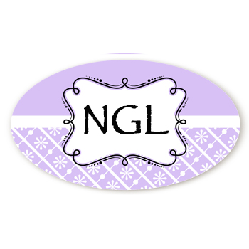 Modern Thatch Lilac - Personalized Everyday Party Oval Sticker/Labels