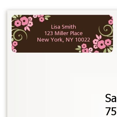 Little Girl Outfit - Baby Shower Return Address Labels