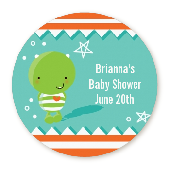  Little Monster - Round Personalized Baby Shower Sticker Labels 