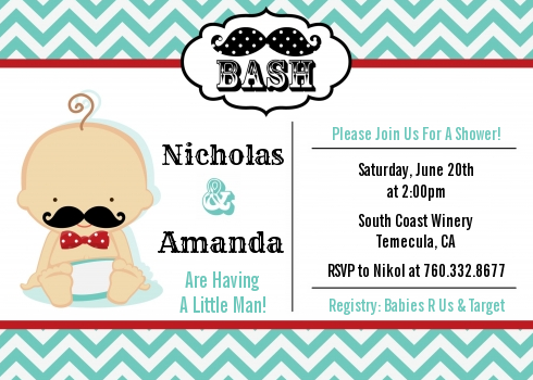 mustache baby shower