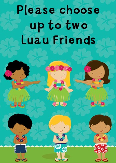  Luau Friends - Birthday Party Invitations 