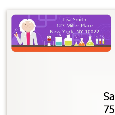  Science Birthday Party on Mad Scientist Birthday Party Return Address Labels   Birthday Party