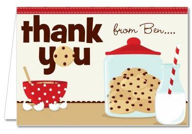 Milk & Cookies - Birthday Party Thank You Cards