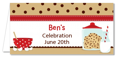 Milk & Cookies - Personalized Birthday Party Place Cards