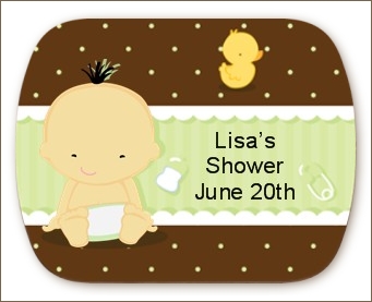 Baby Asian - Personalized Baby Shower Rounded Corner Stickers