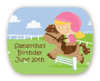 Horseback Riding - Personalized Birthday Party Rounded Corner Stickers