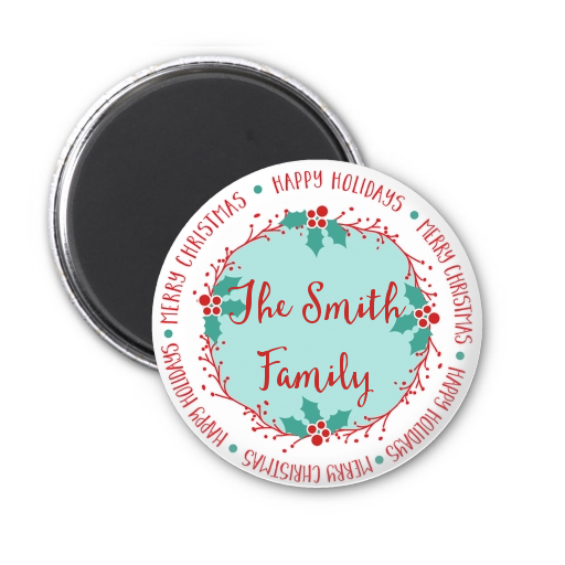 mistletoe wreath personalized christmas magnet favors mistletoe wreath personalized christmas magnet favors