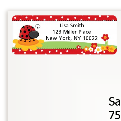 Modern Ladybug Red - Baby Shower Return Address Labels