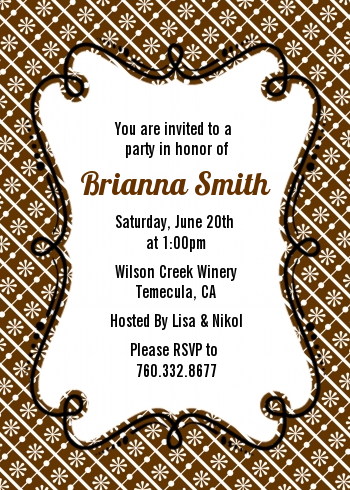 Modern Thatch Brown - Personalized Everyday Party Invitations