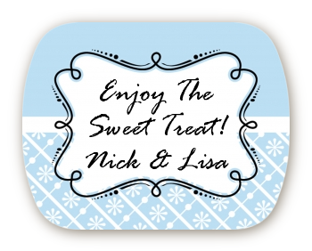 Modern Thatch Light Blue - Personalized Everyday Party Rounded Corner Stickers