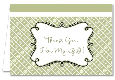 Modern Thatch Olive - Personalized Everyday Party Thank You Cards