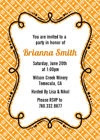 Modern Thatch Orange - Personalized Everyday Party Invitations