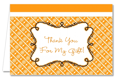 Modern Thatch Orange - Personalized Everyday Party Thank You Cards