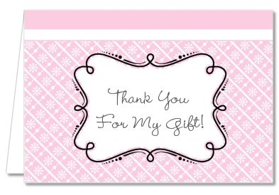 Modern Thatch Pink - Personalized Everyday Party Thank You Cards