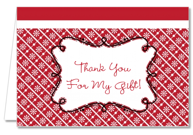 Modern Thatch Red - Personalized Everyday Party Thank You Cards