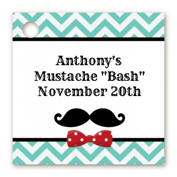 Mustache Bash - Personalized Birthday Party Card Stock Favor Tags